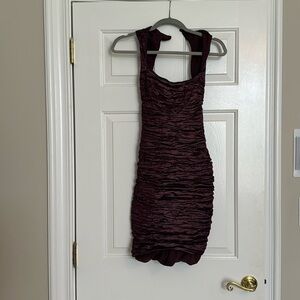 Nicole Miller Ruched Purple Dress